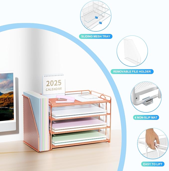 Spacrea Desk Organizers and Accessories, Paper Organizer - Image 3