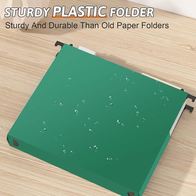 Plastic Extra Capacity Hanging File Folder, 12 Pack Expanding Hanging File - Image 2
