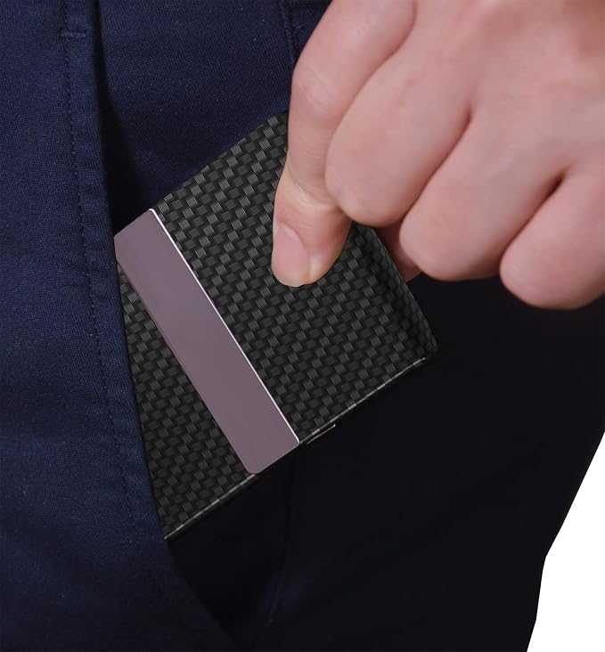 Business Card Holder with Ultra Slim Design, Business Card Case with Premium PU - Image 6