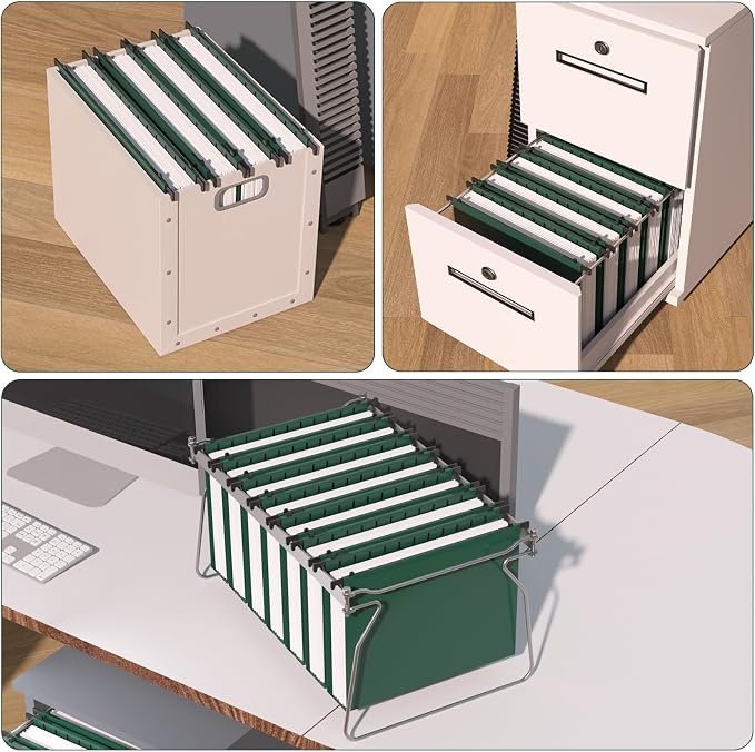 Plastic Hanging File Folder Extra Capacity, 12 Pack Reinforced Hang Folders - Image 7