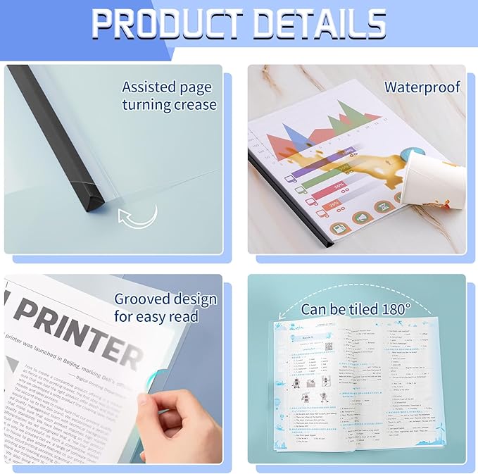 13 Pack Report Covers with Sliding Bar, Presentation Folders Resume Document - Image 5