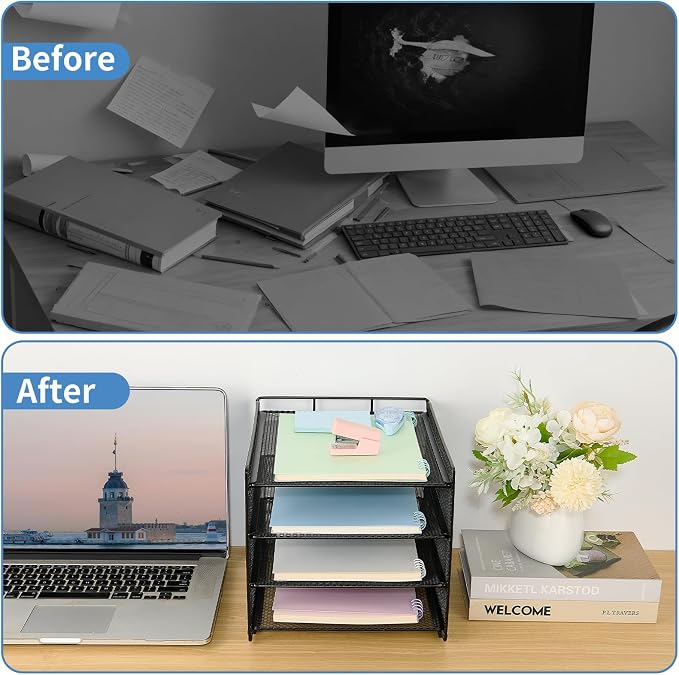 OPNICE 4-Tier Paper Organizer Letter Tray, Desk Organizers and Accessories - Image 4