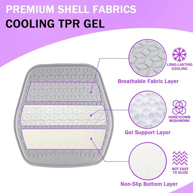 Thin Gel Seat Cushion for Car Seat, Office Chair, Wheelchair, Golf Cart - Image 3