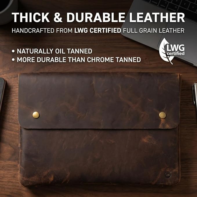 Moonster Leather Folder, Full Grain Leather File Folder Organizer Document - Image 5