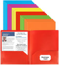 Plastic Folders with Pockets, 18 Color Heavy Duty Two Pocket Folder Business by HABGP