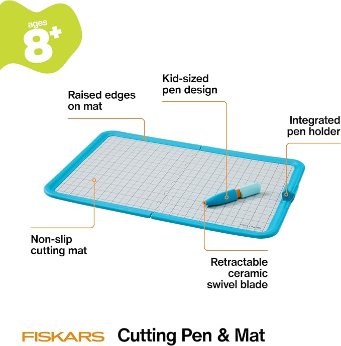 Fiskars Kids Cutting Pen with Foldable Non-Slip Mat – Safe Precision Tool - Image 2