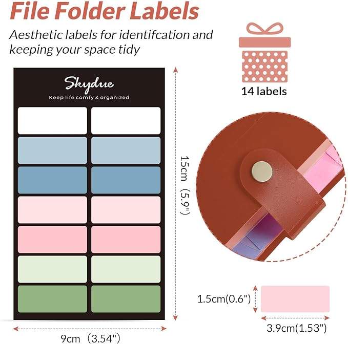 SKYDUE File Folder with Labels, Accordion File Organizer with 8 Pockets - Image 6