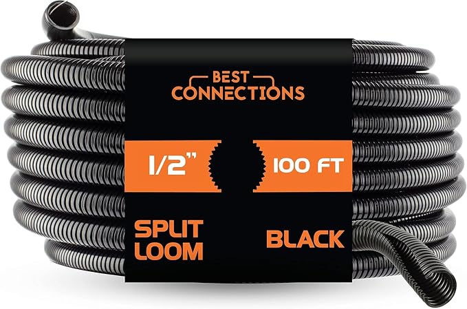 BEST CONNECTIONS Split Wire Loom Flex-Guard Convoluted Tubing Protective Split by BESTCONNECTIONS