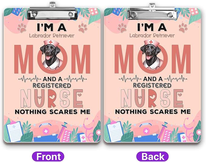 I'm a Labrador Retriever Mom and a Registered Nurse Nothing Scares Me Acrylic - Image 2