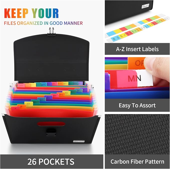 Uquelic 26 Pockets Expanding File Folder - Image 4