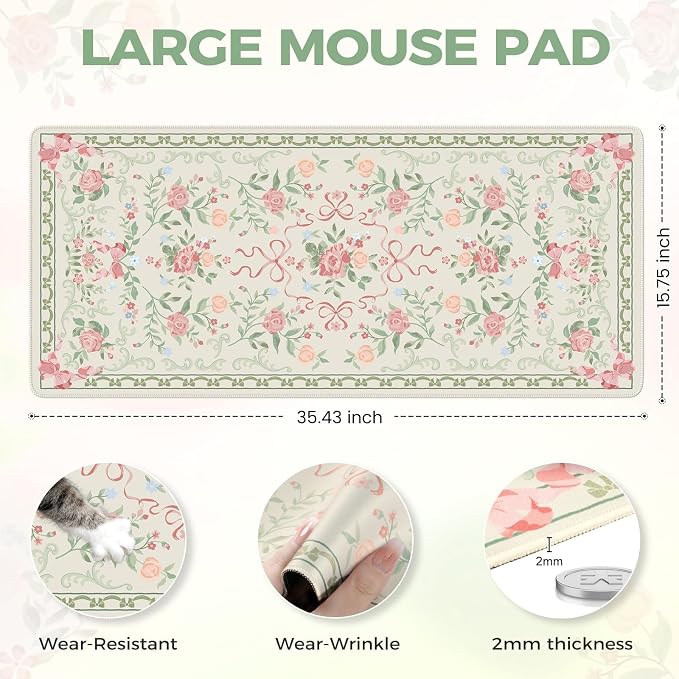 iCasso Green Desk Mat, Cute Desk Pad - Image 2