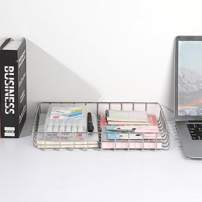 BTSKY Multipurpose A4 File Tray Wire Desk Tray Organizer Elegant Letter Size - Image 2