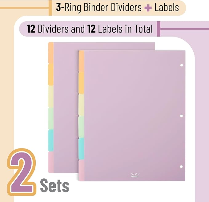 Mr. Pen- Dividers for 3 Ring Binder, 2 Sets, 6 Pack/Set, Binder Dividers - Image 2