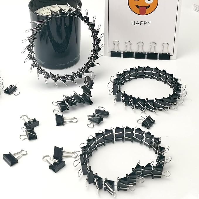 OWLKELA 220 PCS Mini Binder Clips 0.6 Inch, Metal Paper Clip Bulk, Small Black - Image 5