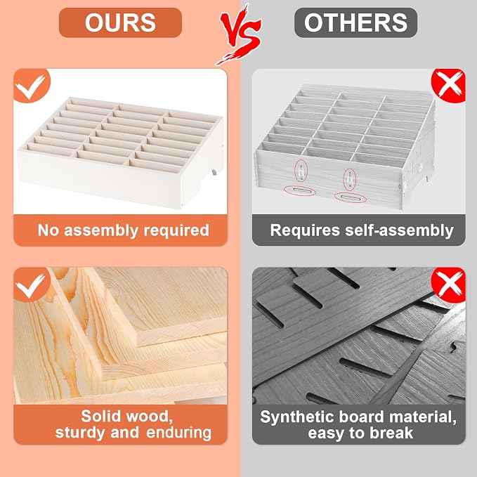Wooden 24-Grid Cell Phones Storage Box Desktop Mobile Phone Holder Organizer - Image 2