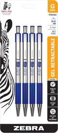 Zebra Pen G-301 Retractable Gel Pen, 0.7mm Medium Point, Stainless Steel Barrel by ZebraPen