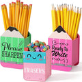 DoubleFill 3 Pcs Sharp and Dull Pencil Holder Eraser Buckets Wooden Shaped by DoubleFill