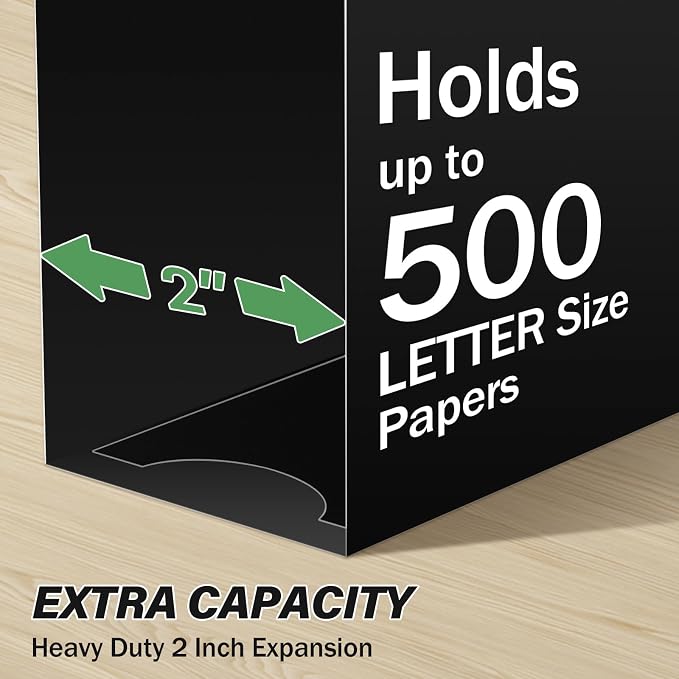 Ansook Extra Capacity Hanging File Folder Letter Size, Heavy Duty 2" Expansion - Image 4