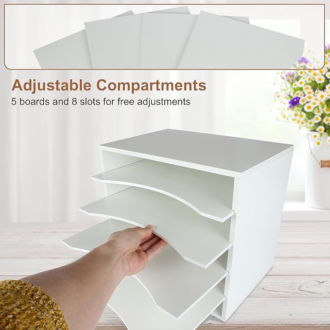 EMERIT Paper Organzier Wood Desktop Organizer Storage Letter Tray File Sorter - Image 3