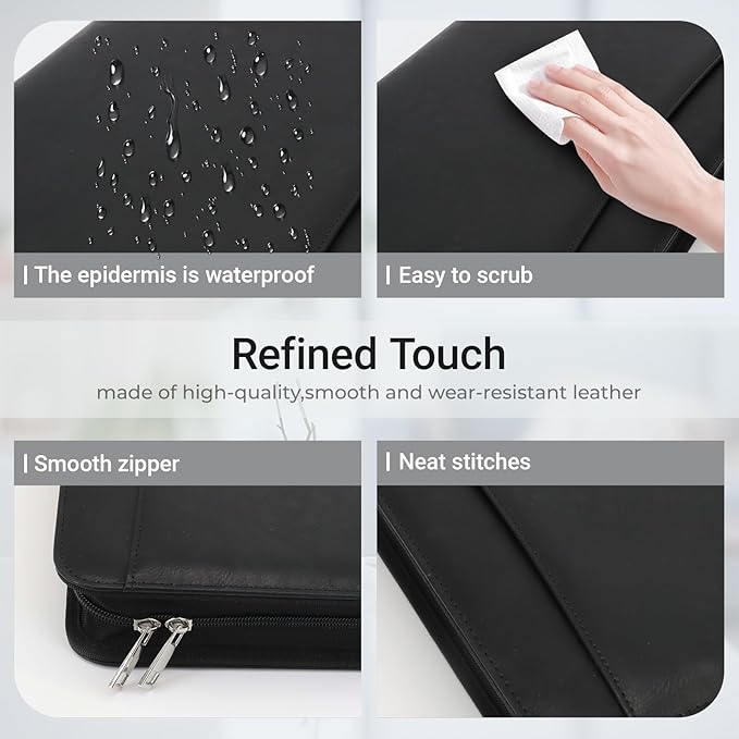 Faux Leather Zippered Padfolio - Image 6
