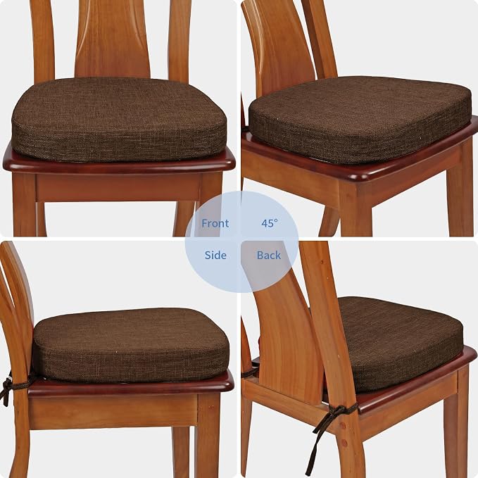 BUYUE Thickened 2.5" Dining Chair Cushions Set of 6, U-Shape High Density Foam - Image 2