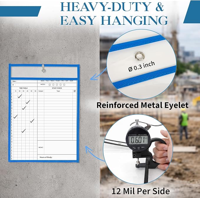 Binditek 30 Pack Heavy Duty Job Ticket Holders, 9 x 12 Inch Multicolor Dry - Image 3