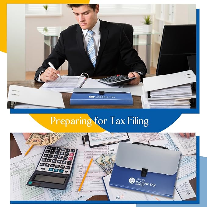 2 Sets Tax Record Organizer All in One Income Tax Document Organizer 13 Pockets - Image 7