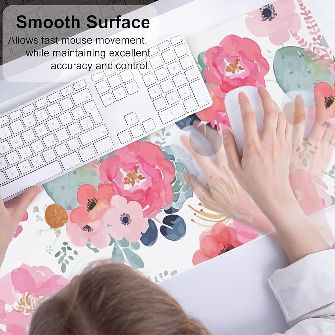 QIYI Large Mouse Pad, Women Girls PU Leather Waterproof Gaming Mousepad - Image 4