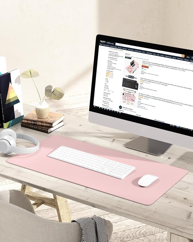 YSAGi Non-Slip Leather Desk Pad Blotter, Waterproof Laptop Computer Desk - Image 2