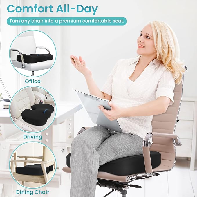 Office Chair Seat Cushion, Cooling Gel Enhanced Memory Foam Cushion - Image 6