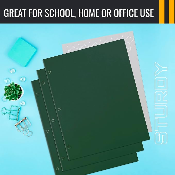 Better Office Products Two Pocket Portfolio Folders, Dark Green, Letter Size - Image 6