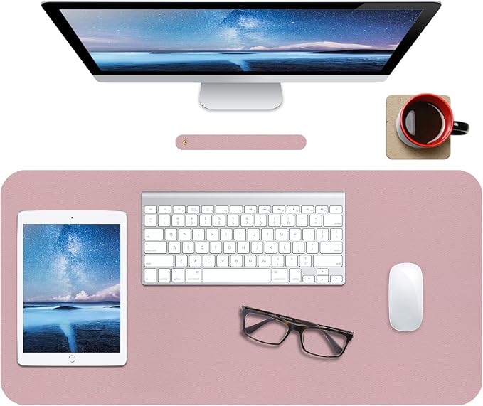 Boutilon Leather Desk Pad Protector, Non-Slip Mouse Pad, Laptop Desk Pad - Image 9
