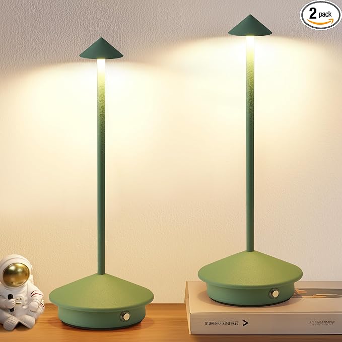 Modern Cordless Table Lamp Set of 2, Portable LED Desk Lamps, 4000mAh by NEWSEE
