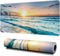 Sunrise Beach Mouse Pad Abstract Sea Mouse Pad 31.5x11.8 Inch Japanese Texture by Hahaluo