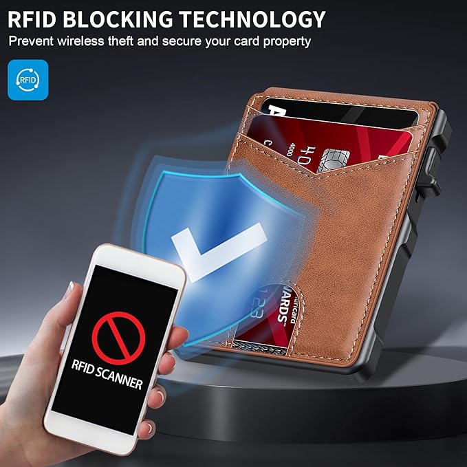 KIKVES Airtag Wallet for Men, Mens Smart Wallet for Air Tag RFID Blocking - Image 3