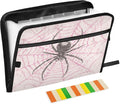 Black Spider on Pink Web Accordion File Organizer Expanding Document Folder by Unknown