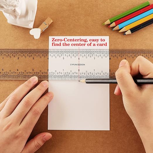 2 Pieces 6"/12" Clear Acrylic Ruler Zero-Centering Ruler - Image 6