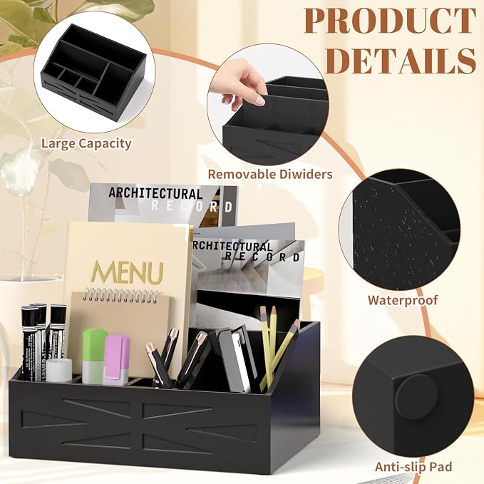 Large Mail Organizer Countertop, Farmhouse Desk and Kitchen Countertop Storage - Image 3