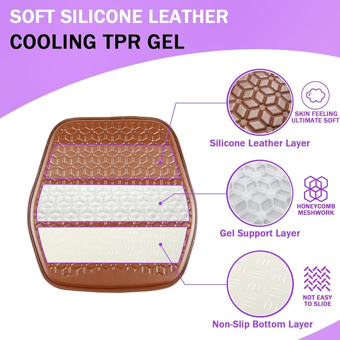 Thin Gel Seat Cushion for Car Seat, Office Chair, Wheelchair, Golf Cart - Image 3