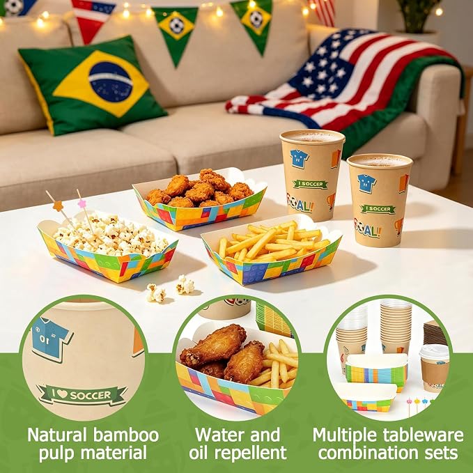 200PCS World Cup 2026 Party Supplies Soccer Party Supplies Disposable - Image 3