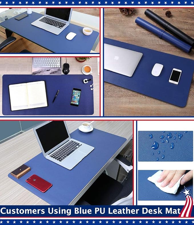 Desk Protector Blotter Pad on Top of Desks PU Leather Office Desk Writing Mat - Image 5