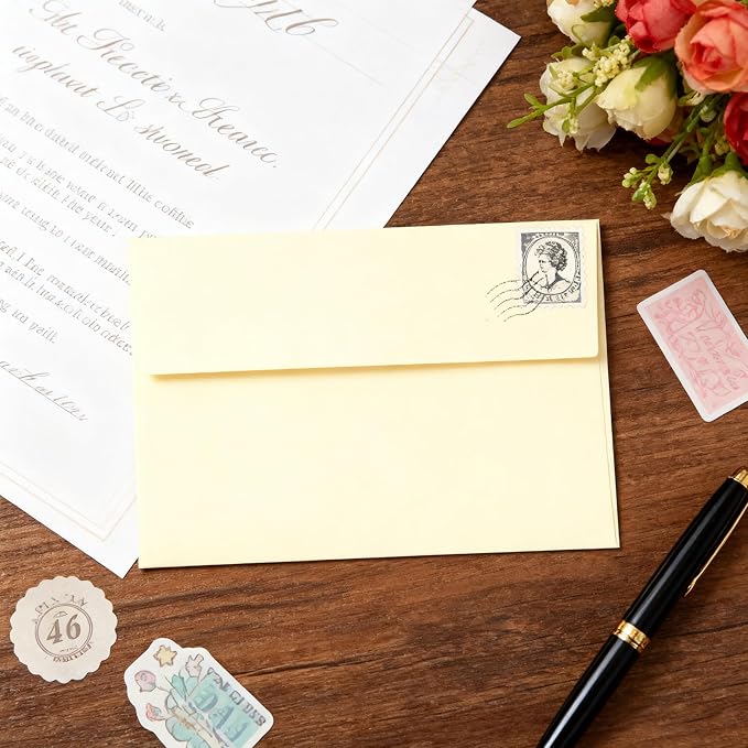 100 Packs 5x7 Cream Envelopes, A7 Envelopes - Image 6