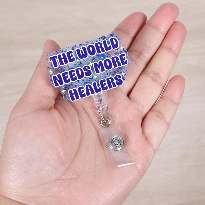 The World Needs More Healers Funny Nurse Badge Reel, Cute Retractable ID Badge - Image 4