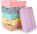 Tenceur 6 Pcs Plastic Classroom Storage Baskets, Pastel Stackable Paper Baskets by Tenceur