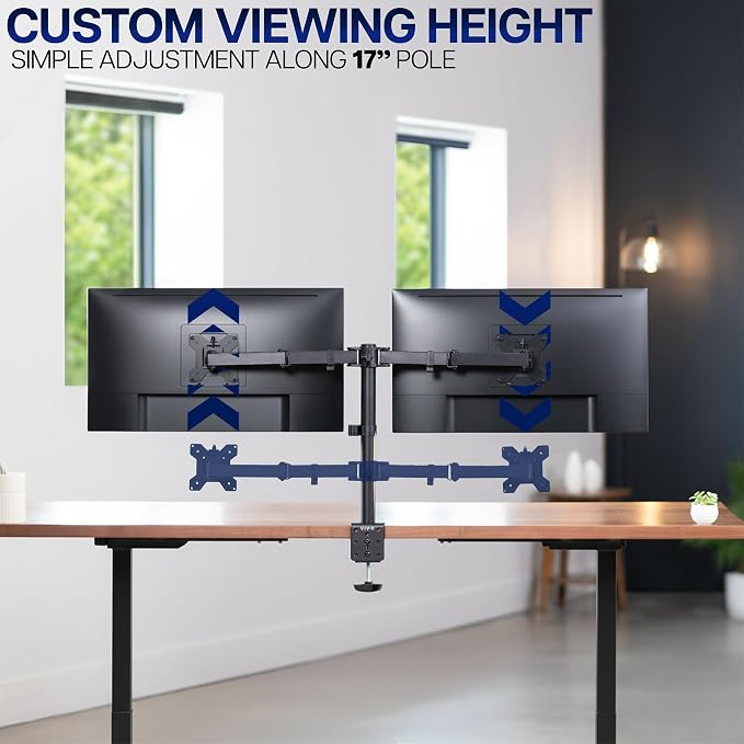 VIVO Dual Monitor Desk Mount, Holds 2 Computer Screens up to 30 inches and - Image 7