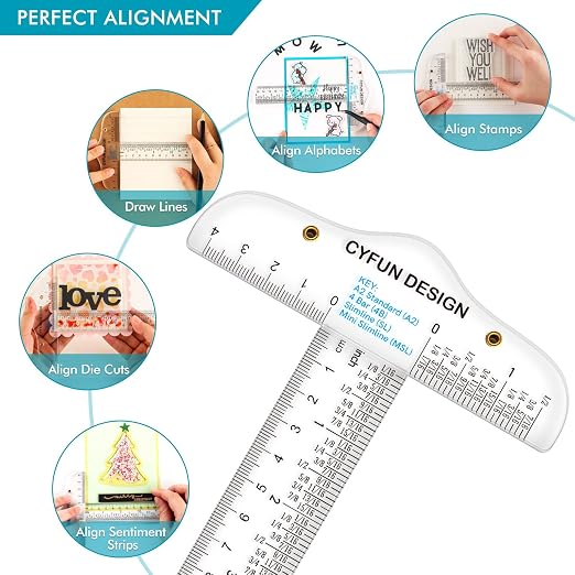6 Inches Acrylic Clear T-Square Ruler, 1 Pack, T Square Ruler, Transparent - Image 4