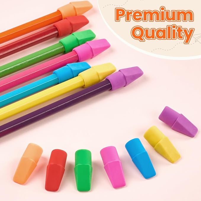 60 Pack Erasers for Kids, Sooez Pencil Top Erasers, Eraser Caps, Cap Toppers - Image 6