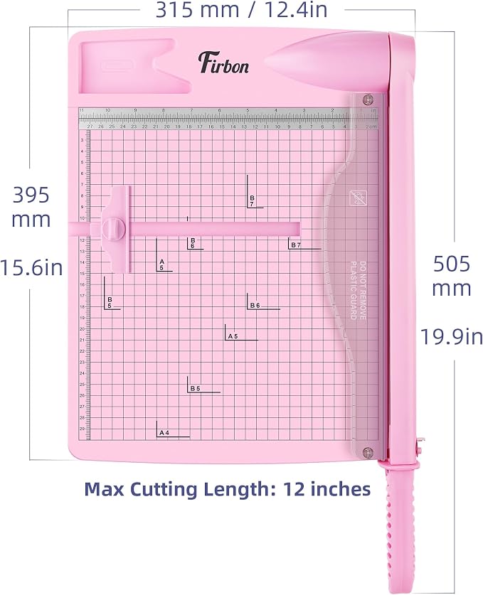 Firbon 12" Guillotine Paper Cutter, Heavy Duty 30-Sheet Capacity Trimmer - Image 6