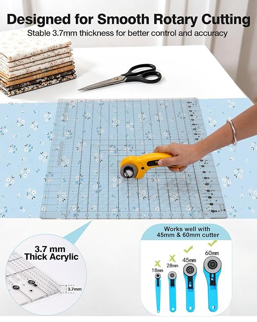Quilting Rulers 17-3/4in x 22in, Slotted Quilting Ruler - Image 5