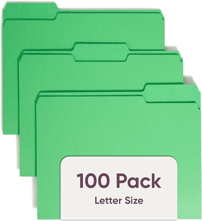 Smead Standard File Folders, 1/3-Cut Tabs, Letter Size by SMEAD
